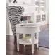 Structures White Round Glass Top End Table