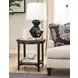 Whitaker Distressed Dark Stain Round Glass Top End Table