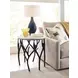 Willow Beige and Black Round Travertine Top End Table