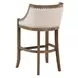 Houston Ivory Upholstered Bar Stool with Nailhead Trim