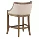 Houston Ivory Upholstered Counter Height Dining Stool with Nailhead Trim