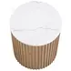 Colvin White and Toffee Round Marble Top End Table