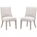 Duet Bisque French Linen And Ivanhoe Toast Performance Fabric Dining Chair Set Of 2
