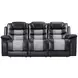 Nikko Black 84" Reclining Sofa with Nailhead Trim