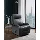 Duffy Ryegate Gray Leather Swivel Glider Recliner