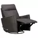 Rovelle Abby Dark Gray Leather Manual Swivel Glider Recliner