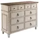 Southbury Parchment and Fossil 8 Drawer Bureau with Mirror