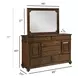 Commonwealth Rich Hazelnut 6 Drawer Witham Dresser with Rectangular Mirror
