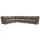 Keirnan Brown Leather 4 Piece Modular Sectional with Pillows