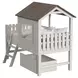 Lodge Cookies and Cream Twin Loft Bunk Bed with Ladder and Fencing