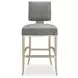 Reserved Seating Pewter Upholstered Counter Height Stool
