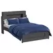 Darby Midnight Blue Full Storage Panel Bed with USB Charging and LED