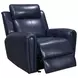 Jonathan Blue Leather Glider Power Recliner with Power Headrest and USB Charging