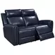 Jonathan Blue Leather 61" Lay Flat Power Reclining Loveseat with Power Headrest and USB Charging
