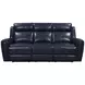 Jonathan Blue Leather 82" Lay Flat Power Reclining Sofa with Power Headrest and USB Charging