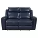 Jonathan Blue Leather 61" Lay Flat Power Reclining Loveseat with Power Headrest and USB Charging
