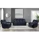 Jonathan Blue Leather Glider Power Recliner with Power Headrest and USB Charging