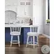 Beach Comber Weathered White Swivel Counter Height Stool