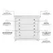 Coastal Point Fresh White and Soft Grey Glaze 3 Drawer Chest with USB Charging
