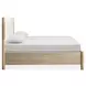 Sunset Cove Sanibel Brown and Cream California King Upholstered Panel Bed