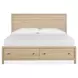 Meadowrise Sandstone Beige Queen Storage Panel Bed