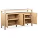Greenvale Butternut 4 Door Glass Top Sideboard