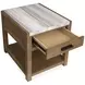 Plum Creek Sierra Brown Rectangular Marble Top End Table