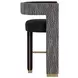 Adamina Abbington Black and Hobbes Night Upholstered Bar Stool