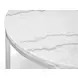 Isolde White and Brushed Nickel Round Marble Top Cocktail Table