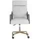 Collin Saloon Light Gray Leather Upholstered Office Chair