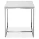 Isolde White and Brushed Nickel Rectangular Marble Top End Table