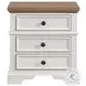 Ulysses Off White And Brown 3 Drawer Youth Nightstand