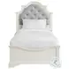 Ulysses Off White And Light Grey Twin Upholstered Panel Bed