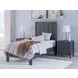 Simmenfort Matte Navy Blue Twin Panel Headboard