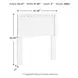 Hallityn Matte White Twin Panel Headboard