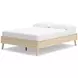 Cabinella Tan Full Platform Bed with No Headboard