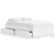 Onita White Platform Bedroom Set with 1 Side Storage