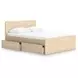 Onita Natural Panel Storage Platform Bedroom Set with 2 Drawers