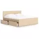 Onita Natural Panel Storage Platform Bedroom Set with 4 Drawers