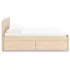 Onita Natural King Panel Platform Storage Bed with 2 Drawers