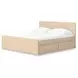 Onita Natural King Panel Platform Storage Bed with 4 Drawers