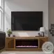 Eclipse Bourbon And Walnut 82" Fireplace TV Stand