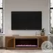 Eclipse Bourbon And Walnut 82" Fireplace TV Stand