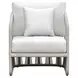 Alexa Outdoor Seating White Upholstered Outdoor Lounge Chair with Pillow