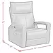 Barnard Del Mar Gray Leather Swivel Glider Power Recliner with USB Charging