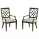 Savona Versaille Painted Upholstered Genieve Arm Chair Set of 2