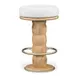 Nio White Mist Upholstered Swivel Counter Height Stool