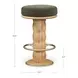 Nio Dark Green Upholstered Swivel Counter Height Stool