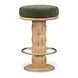 Nio Dark Green Upholstered Swivel Counter Height Stool
