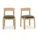 Oli Dark Green Upholstered Dining Chair Set of 2